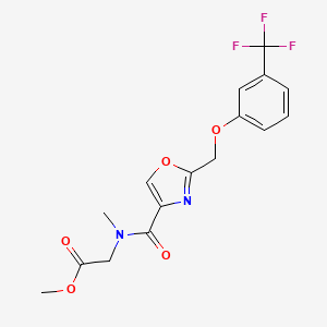 molecular formula C16H15F3N2O5 B4254224 methyl N-methyl-N-[(2-{[3-(trifluoromethyl)phenoxy]methyl}-1,3-oxazol-4-yl)carbonyl]glycinate 