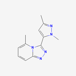 molecular formula C12H13N5 B4254233 3-(1,3-dimethyl-1H-pyrazol-5-yl)-5-methyl[1,2,4]triazolo[4,3-a]pyridine 