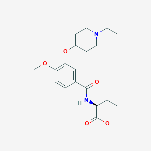 molecular formula C22H34N2O5 B4254234 methyl N-{3-[(1-isopropyl-4-piperidinyl)oxy]-4-methoxybenzoyl}-L-valinate 