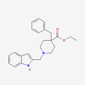 molecular formula C24H28N2O2 B4254237 ethyl 4-benzyl-1-(1H-indol-2-ylmethyl)-4-piperidinecarboxylate 