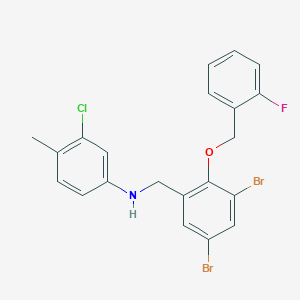 3-chloro-N-{3,5-dibromo-2-[(2-fluorobenzyl)oxy]benzyl}-4-methylaniline