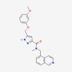 molecular formula C23H22N4O3 B4254243 N-(5-isoquinolinylmethyl)-5-[(3-methoxyphenoxy)methyl]-N-methyl-1H-pyrazole-3-carboxamide 