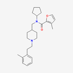 molecular formula C26H36N2O2 B4254245 N-cyclopentyl-3-methyl-N-({1-[2-(2-methylphenyl)ethyl]-4-piperidinyl}methyl)-2-furamide 