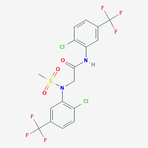 molecular formula C17H12Cl2F6N2O3S B425426 2-[2-chloro(methylsulfonyl)-5-(trifluoromethyl)anilino]-N-[2-chloro-5-(trifluoromethyl)phenyl]acetamide 