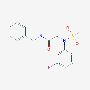 molecular formula C17H19FN2O3S B425427 N-benzyl-2-[3-fluoro(methylsulfonyl)anilino]-N-methylacetamide 