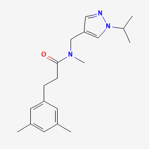 molecular formula C19H27N3O B4254307 3-(3,5-dimethylphenyl)-N-[(1-isopropyl-1H-pyrazol-4-yl)methyl]-N-methylpropanamide 