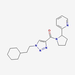 molecular formula C20H27N5O B4254312 2-(1-{[1-(2-cyclohexylethyl)-1H-1,2,3-triazol-4-yl]carbonyl}-2-pyrrolidinyl)pyridine 