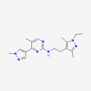 N-[2-(1-ethyl-3,5-dimethyl-1H-pyrazol-4-yl)ethyl]-5-methyl-4-(1-methyl-1H-pyrazol-4-yl)pyrimidin-2-amine