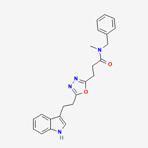 molecular formula C23H24N4O2 B4254321 N-benzyl-3-{5-[2-(1H-indol-3-yl)ethyl]-1,3,4-oxadiazol-2-yl}-N-methylpropanamide 