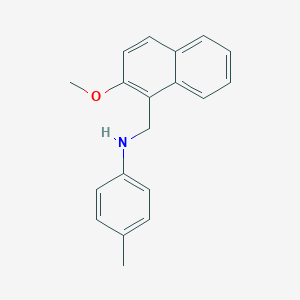 molecular formula C19H19NO B425433 N-[(2-methoxynaphthalen-1-yl)methyl]-4-methylaniline 