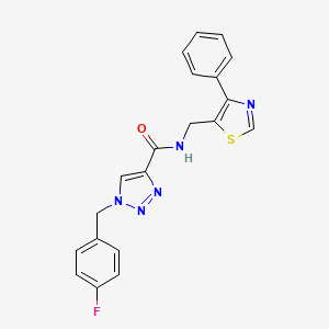 molecular formula C20H16FN5OS B4254338 1-(4-fluorobenzyl)-N-[(4-phenyl-1,3-thiazol-5-yl)methyl]-1H-1,2,3-triazole-4-carboxamide 