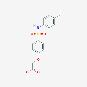 molecular formula C17H19NO5S B425434 Methyl {4-[(4-ethylanilino)sulfonyl]phenoxy}acetate 