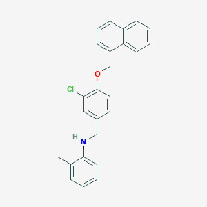 molecular formula C25H22ClNO B425435 N-[3-chloro-4-(naphthalen-1-ylmethoxy)benzyl]-2-methylaniline 
