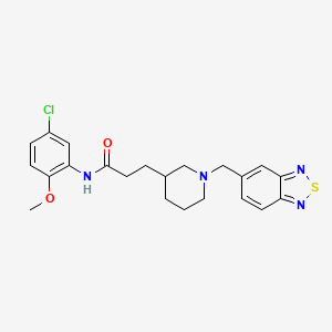 molecular formula C22H25ClN4O2S B4254373 3-[1-(2,1,3-benzothiadiazol-5-ylmethyl)-3-piperidinyl]-N-(5-chloro-2-methoxyphenyl)propanamide 