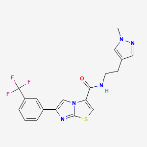 molecular formula C19H16F3N5OS B4254426 N-[2-(1-methyl-1H-pyrazol-4-yl)ethyl]-6-[3-(trifluoromethyl)phenyl]imidazo[2,1-b][1,3]thiazole-3-carboxamide 