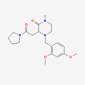 molecular formula C19H27N3O4 B4254446 4-(2,4-dimethoxybenzyl)-3-[2-oxo-2-(1-pyrrolidinyl)ethyl]-2-piperazinone 