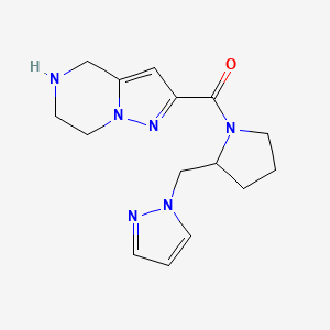 2-{[2-(1H-pyrazol-1-ylmethyl)-1-pyrrolidinyl]carbonyl}-4,5,6,7-tetrahydropyrazolo[1,5-a]pyrazine hydrochloride