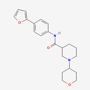 molecular formula C21H26N2O3 B4254477 N-[4-(2-furyl)phenyl]-1-(tetrahydro-2H-pyran-4-yl)-3-piperidinecarboxamide 