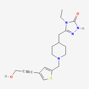 molecular formula C18H24N4O2S B4254480 4-ethyl-5-[(1-{[4-(3-hydroxyprop-1-yn-1-yl)-2-thienyl]methyl}piperidin-4-yl)methyl]-2,4-dihydro-3H-1,2,4-triazol-3-one 