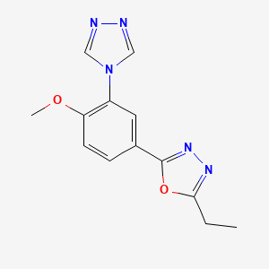 molecular formula C13H13N5O2 B4254490 2-ethyl-5-[4-methoxy-3-(4H-1,2,4-triazol-4-yl)phenyl]-1,3,4-oxadiazole 