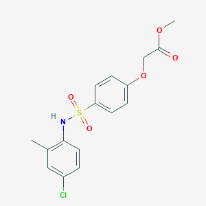 molecular formula C16H16ClNO5S B425451 Methyl {4-[(4-chloro-2-methylanilino)sulfonyl]phenoxy}acetate 