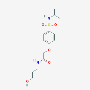 molecular formula C14H22N2O5S B425456 N-(3-hydroxypropyl)-2-{4-[(isopropylamino)sulfonyl]phenoxy}acetamide 