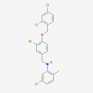 molecular formula C21H17BrCl3NO B425458 N-{3-bromo-4-[(2,4-dichlorobenzyl)oxy]benzyl}-5-chloro-2-methylaniline 