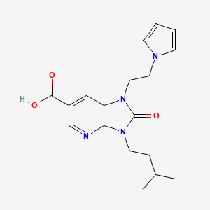 molecular formula C18H22N4O3 B4254584 3-(3-methylbutyl)-2-oxo-1-[2-(1H-pyrrol-1-yl)ethyl]-2,3-dihydro-1H-imidazo[4,5-b]pyridine-6-carboxylic acid 