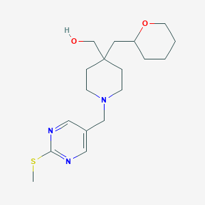 molecular formula C18H29N3O2S B4254586 [1-{[2-(methylthio)-5-pyrimidinyl]methyl}-4-(tetrahydro-2H-pyran-2-ylmethyl)-4-piperidinyl]methanol 