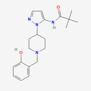 N-{1-[1-(2-hydroxybenzyl)-4-piperidinyl]-1H-pyrazol-5-yl}-2,2-dimethylpropanamide