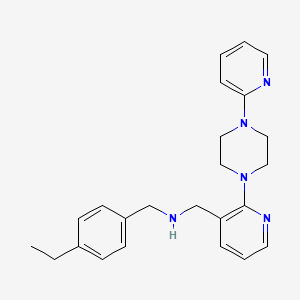 molecular formula C24H29N5 B4254606 (4-ethylbenzyl)({2-[4-(2-pyridinyl)-1-piperazinyl]-3-pyridinyl}methyl)amine 