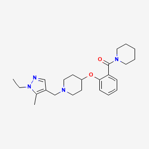 molecular formula C24H34N4O2 B4254613 1-[(1-ethyl-5-methyl-1H-pyrazol-4-yl)methyl]-4-[2-(1-piperidinylcarbonyl)phenoxy]piperidine 