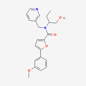 molecular formula C22H24N2O4 B4254618 N-[1-(hydroxymethyl)propyl]-5-(3-methoxyphenyl)-N-(pyridin-3-ylmethyl)-2-furamide 