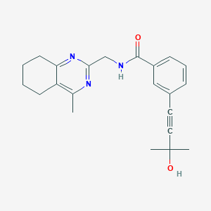 3-(3-hydroxy-3-methylbut-1-yn-1-yl)-N-[(4-methyl-5,6,7,8-tetrahydroquinazolin-2-yl)methyl]benzamide