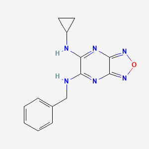 molecular formula C14H14N6O B4254649 N-benzyl-N'-cyclopropyl[1,2,5]oxadiazolo[3,4-b]pyrazine-5,6-diamine 