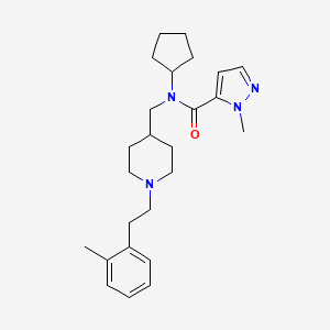 N-cyclopentyl-1-methyl-N-({1-[2-(2-methylphenyl)ethyl]-4-piperidinyl}methyl)-1H-pyrazole-5-carboxamide