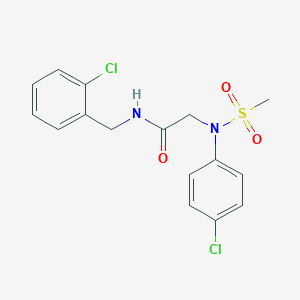 molecular formula C16H16Cl2N2O3S B425466 N-(2-chlorobenzyl)-2-[4-chloro(methylsulfonyl)anilino]acetamide 