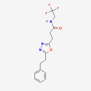 3-[5-(2-phenylethyl)-1,3,4-oxadiazol-2-yl]-N-(2,2,2-trifluoroethyl)propanamide