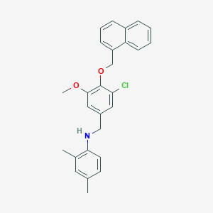 molecular formula C27H26ClNO2 B425468 N-[3-chloro-5-methoxy-4-(naphthalen-1-ylmethoxy)benzyl]-2,4-dimethylaniline 