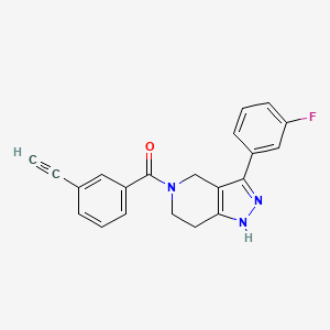 molecular formula C21H16FN3O B4254681 5-(3-ethynylbenzoyl)-3-(3-fluorophenyl)-4,5,6,7-tetrahydro-1H-pyrazolo[4,3-c]pyridine 