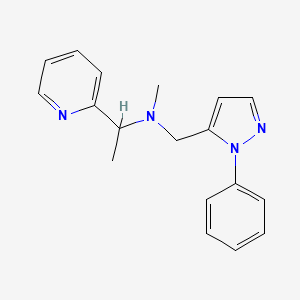 N-methyl-N-[(1-phenyl-1H-pyrazol-5-yl)methyl]-1-pyridin-2-ylethanamine