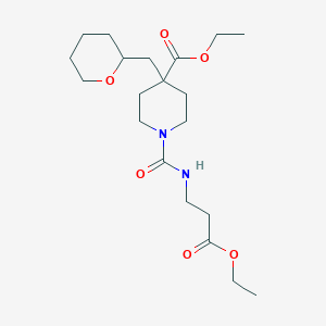 molecular formula C20H34N2O6 B4254702 ethyl 1-{[(3-ethoxy-3-oxopropyl)amino]carbonyl}-4-(tetrahydro-2H-pyran-2-ylmethyl)-4-piperidinecarboxylate 