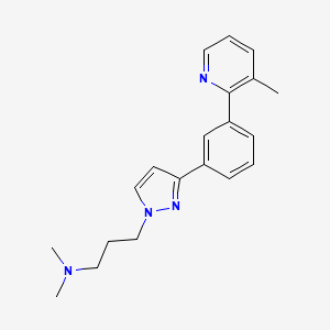 molecular formula C20H24N4 B4254716 N,N-dimethyl-3-{3-[3-(3-methyl-2-pyridinyl)phenyl]-1H-pyrazol-1-yl}-1-propanamine 