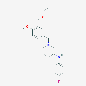 molecular formula C22H29FN2O2 B4254736 1-[3-(ethoxymethyl)-4-methoxybenzyl]-N-(4-fluorophenyl)-3-piperidinamine 