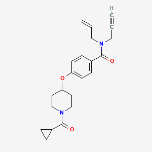 molecular formula C22H26N2O3 B4254740 N-allyl-4-{[1-(cyclopropylcarbonyl)-4-piperidinyl]oxy}-N-2-propyn-1-ylbenzamide 
