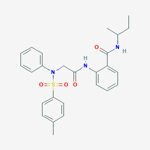 molecular formula C26H29N3O4S B425475 N-(sec-butyl)-2-[({[(4-methylphenyl)sulfonyl]anilino}acetyl)amino]benzamide 
