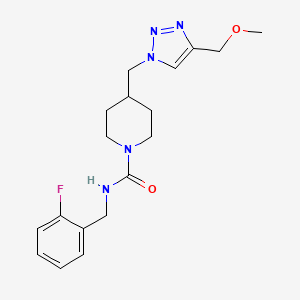 molecular formula C18H24FN5O2 B4254755 N-(2-fluorobenzyl)-4-{[4-(methoxymethyl)-1H-1,2,3-triazol-1-yl]methyl}-1-piperidinecarboxamide 
