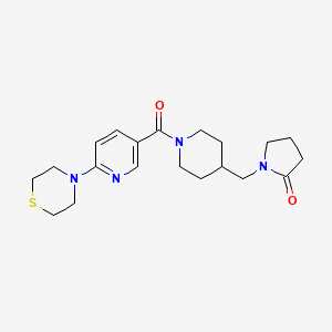 molecular formula C20H28N4O2S B4254773 1-[(1-{[6-(4-thiomorpholinyl)-3-pyridinyl]carbonyl}-4-piperidinyl)methyl]-2-pyrrolidinone 