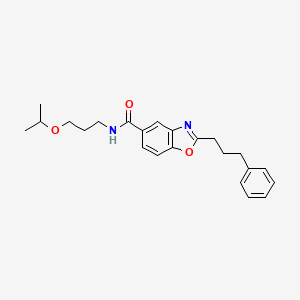 molecular formula C23H28N2O3 B4254781 N-(3-isopropoxypropyl)-2-(3-phenylpropyl)-1,3-benzoxazole-5-carboxamide 