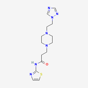 molecular formula C14H21N7OS B4254786 N-1,3-thiazol-2-yl-3-{4-[2-(1H-1,2,4-triazol-1-yl)ethyl]piperazin-1-yl}propanamide 